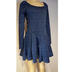 🎩🗝️ Betsey Johnson Two-Tone Cheetah Print Mini Dress Blue Size M
